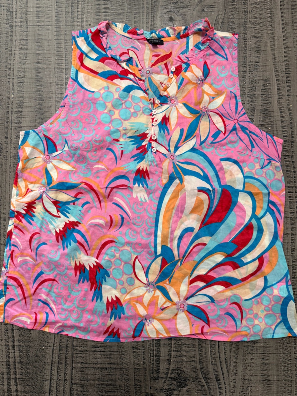 Talbots Pink Multicolor Floral Print Blouse